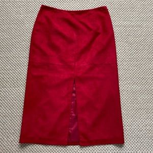 EVAN PICONE Red Suede Skirt Western Style Panel Split front